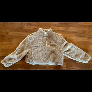 Cropped Champion Half Zip Up Sweatshirt